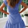 YOBECHO Women's Summer Ruffle Sleeve Mini Dress