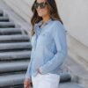 luvamia Denim Shirt Women Chambray Jean Western Shirts Long Sleeve Button Down Tops