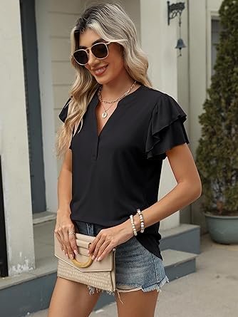 ANRABESS Women's Ruffle Blouse