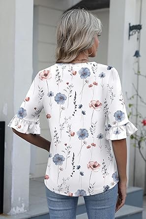 Zeagoo Women's Casual V-Neck Blouse