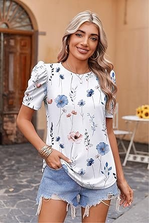Zeagoo Boho Puff Sleeve Blouse