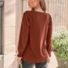 AUTOMET Long Sleeve Pleated Blouses