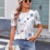 Zeagoo Boho Puff Sleeve Blouse