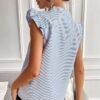 Floerns Striped Ruffle Summer Blouse