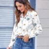 Zeagoo Women's Floral Button Down Shirts