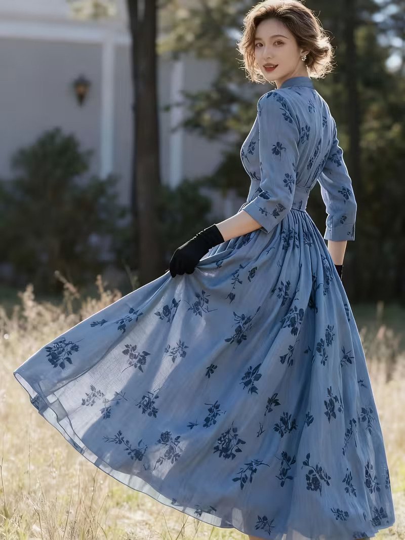 Elegant Eid V-Neck Long Dress